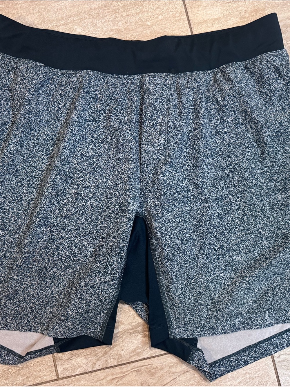 lululemon athletica Men's Heathered Black/Grey Athletic Shorts
